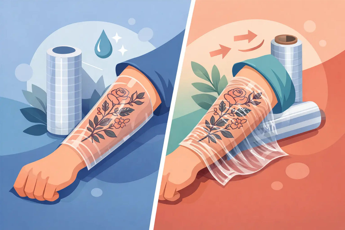 Tattoo Film vs Plastic Wrap for Healing